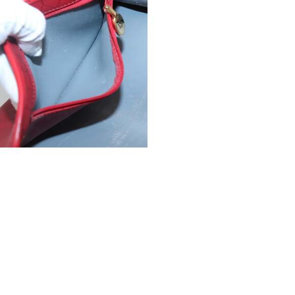 DIOR Honeycomb Canvas Chain Shoulder Bag Pvc Red Gold - Picture 12 of 12